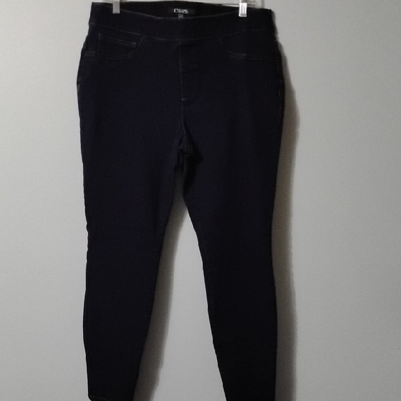 Chaps Denim - Chaps Women's Dark Blue Jeggings Stretch Jeans Size 1X